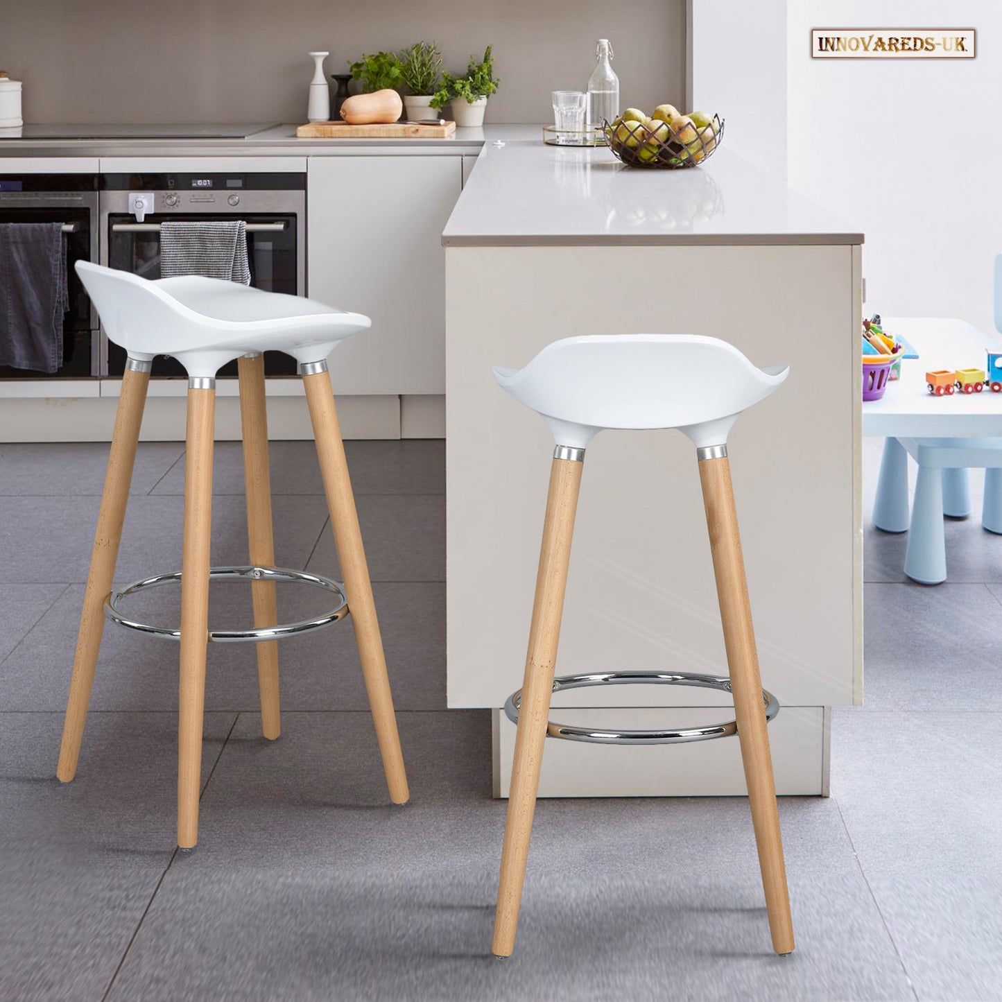 Barstools Plastic Seat Wooden Legs Bar Stools Jasmine