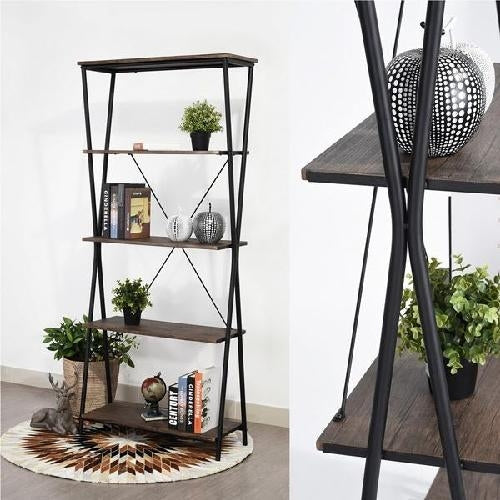 Bookcase 5 Shelves Bookshelf Storage Organizer Chopstix