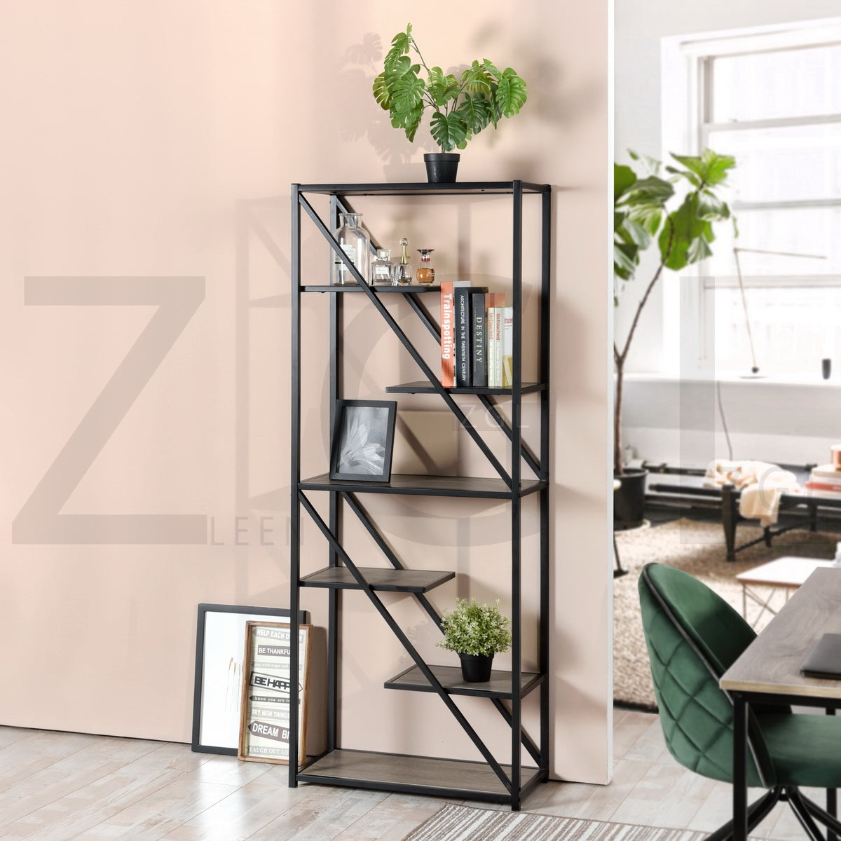 Bookcase 5 Shelves Bookshelf Storage Organizer Kornetka