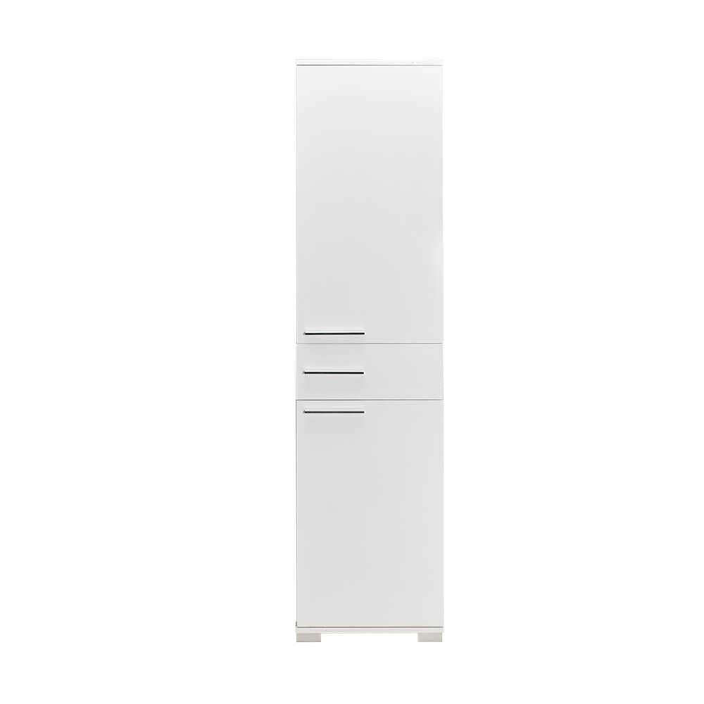 Multipurpose Cabinet W/ Two Sections & One Drawer   High Gloss White ADR