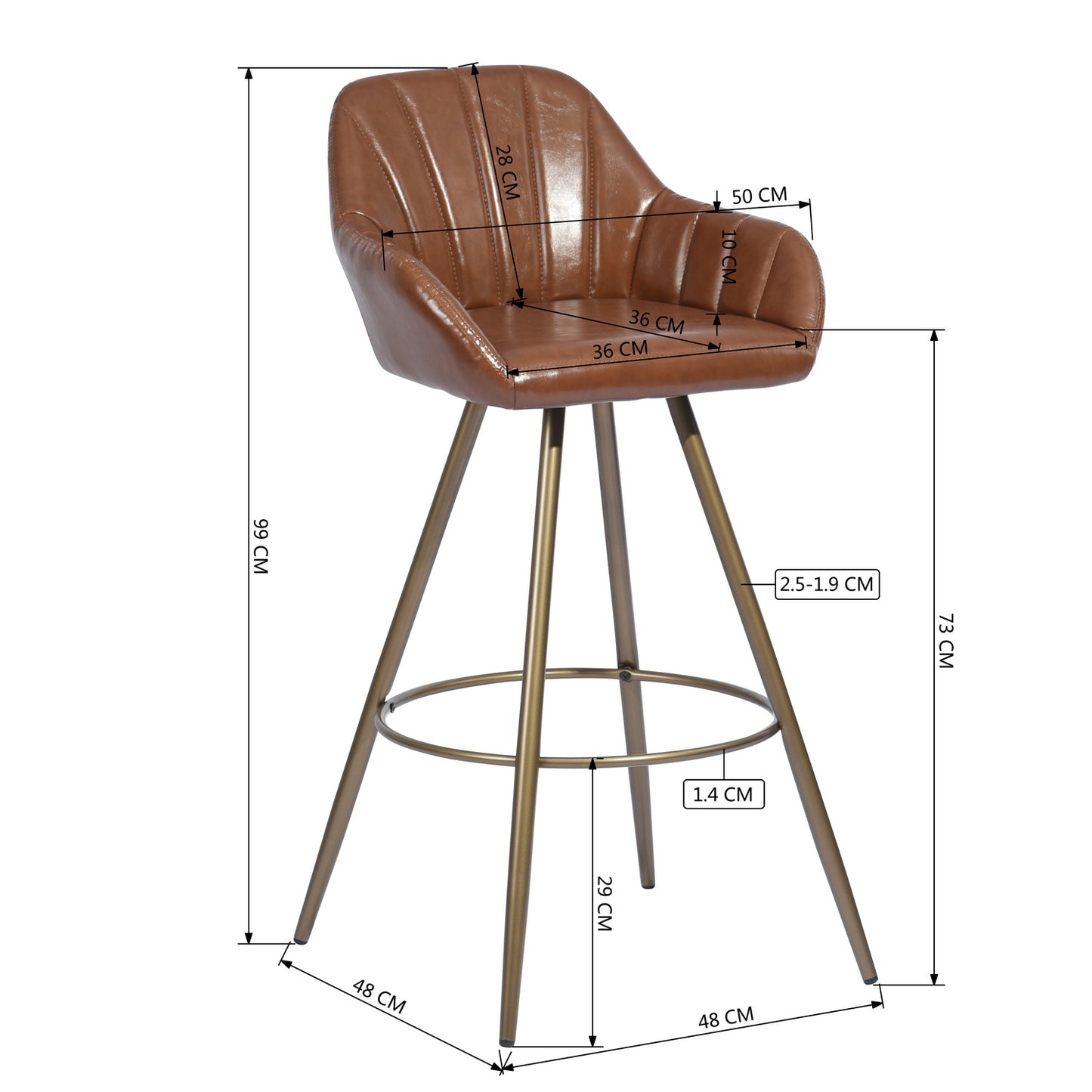 Barstools PU Upholstered Bar Stools Ablott