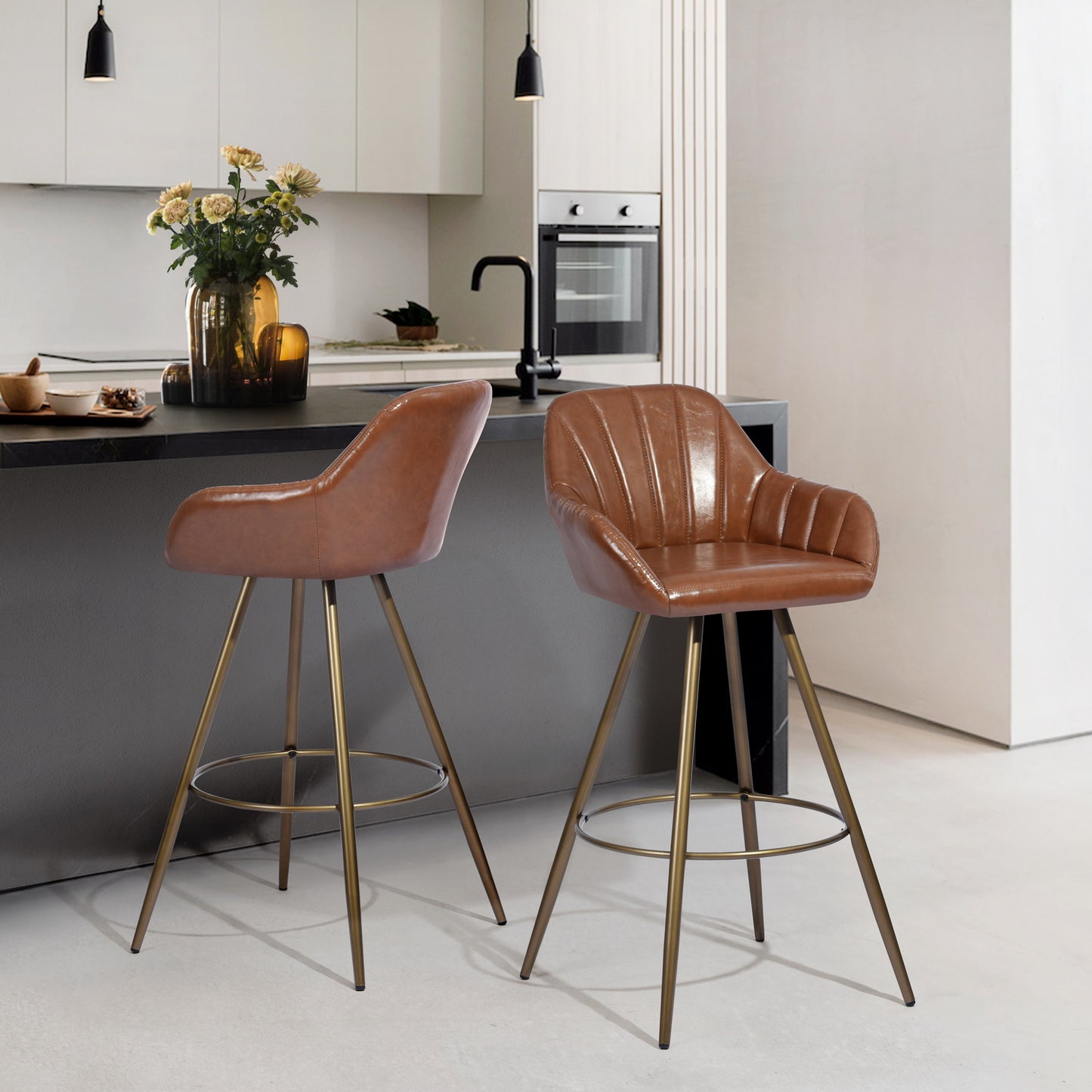 Barstools PU Upholstered Bar Stools Ablott