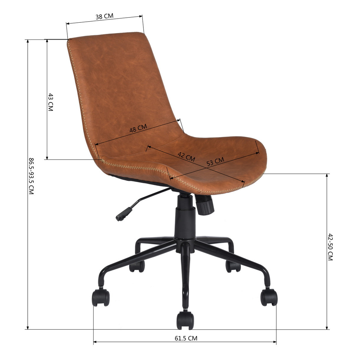 PU Upholstered Swivel Ergonomic Home Office Chair Adams