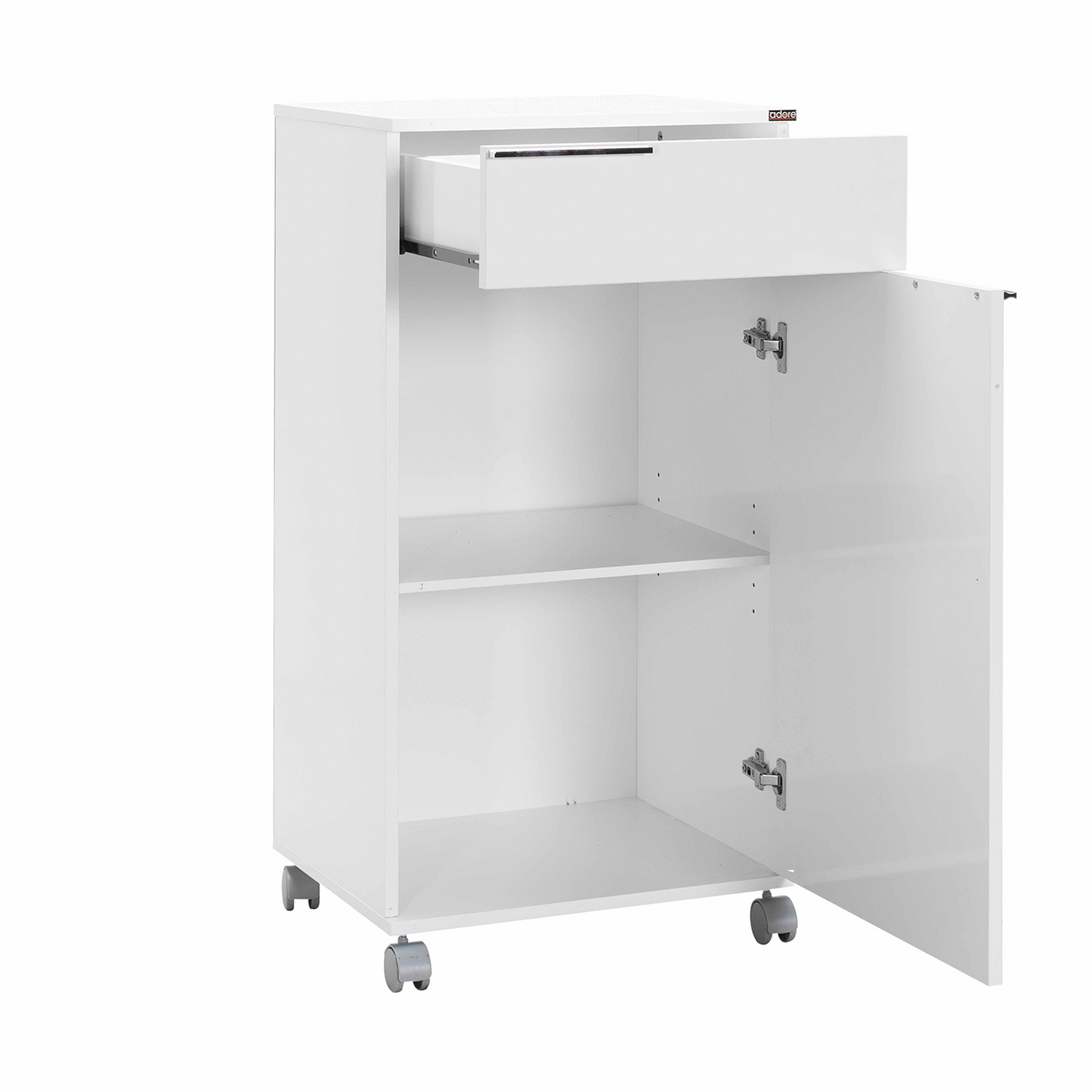 Multipurpose Cabinet W/ One Drawer & One Section High Gloss White ADR