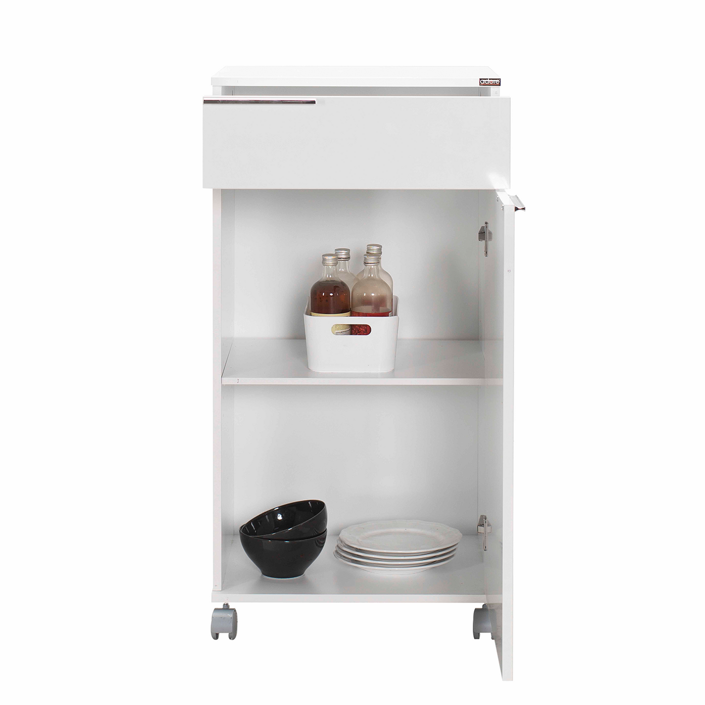 Multipurpose Cabinet W/ One Drawer & One Section High Gloss White ADR