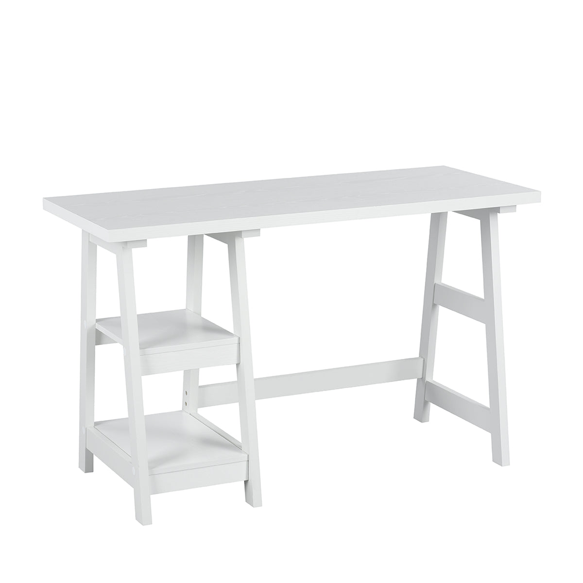 Computer Desk Writing Office Table with 2 Shelves Afra