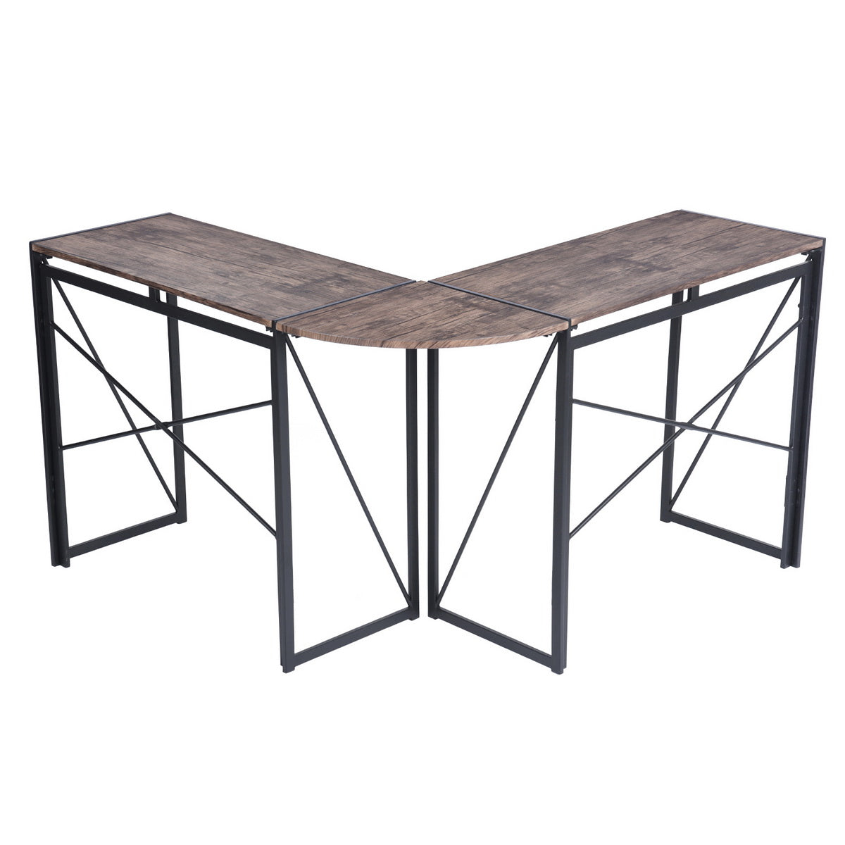 L-Shaped Folding Gaming Desk Home Office Corner Table Albertin