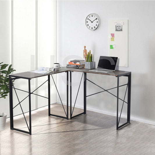 L-Shaped Folding Gaming Desk Home Office Corner Table Albertin