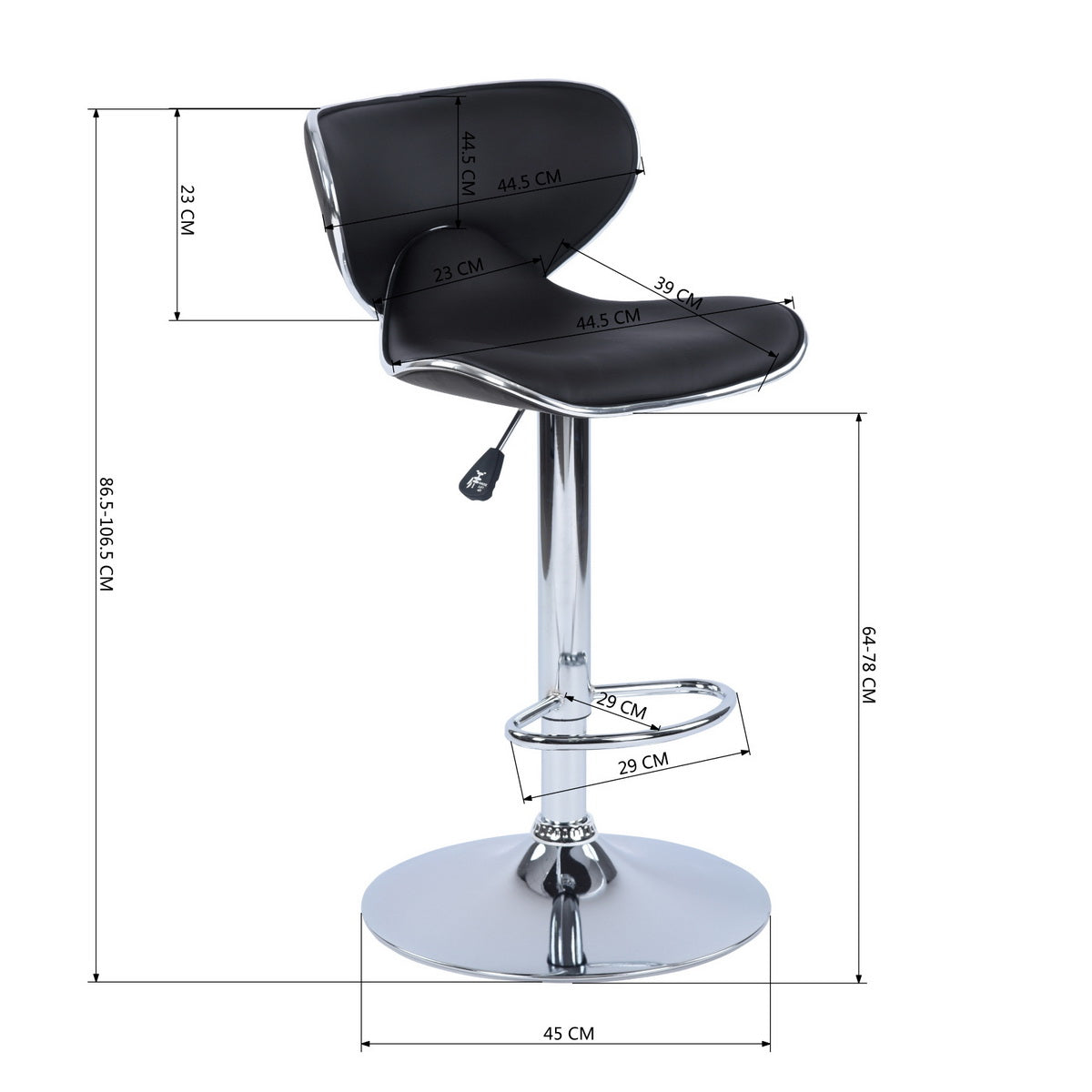 Barstools PU Upholstered Swivel Height Ajustable Bar Stools Arn