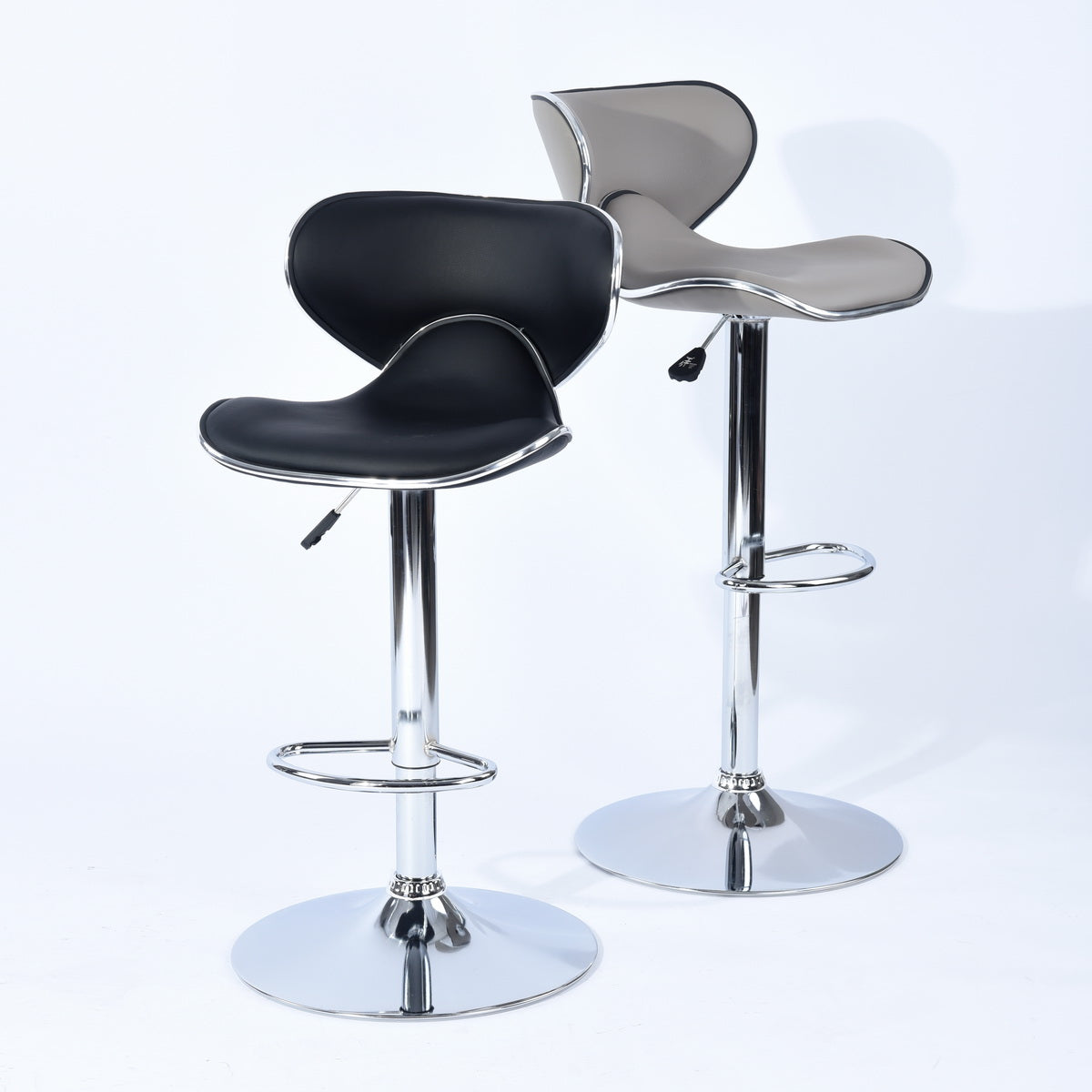 Barstools PU Upholstered Swivel Height Ajustable Bar Stools Arn