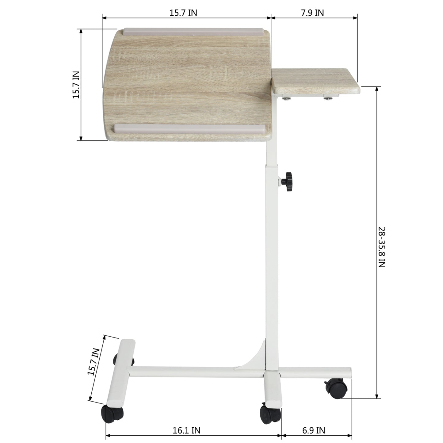 Laptop Table C Side Rolling Table Angle & Height Adjustable Bed Amalthea