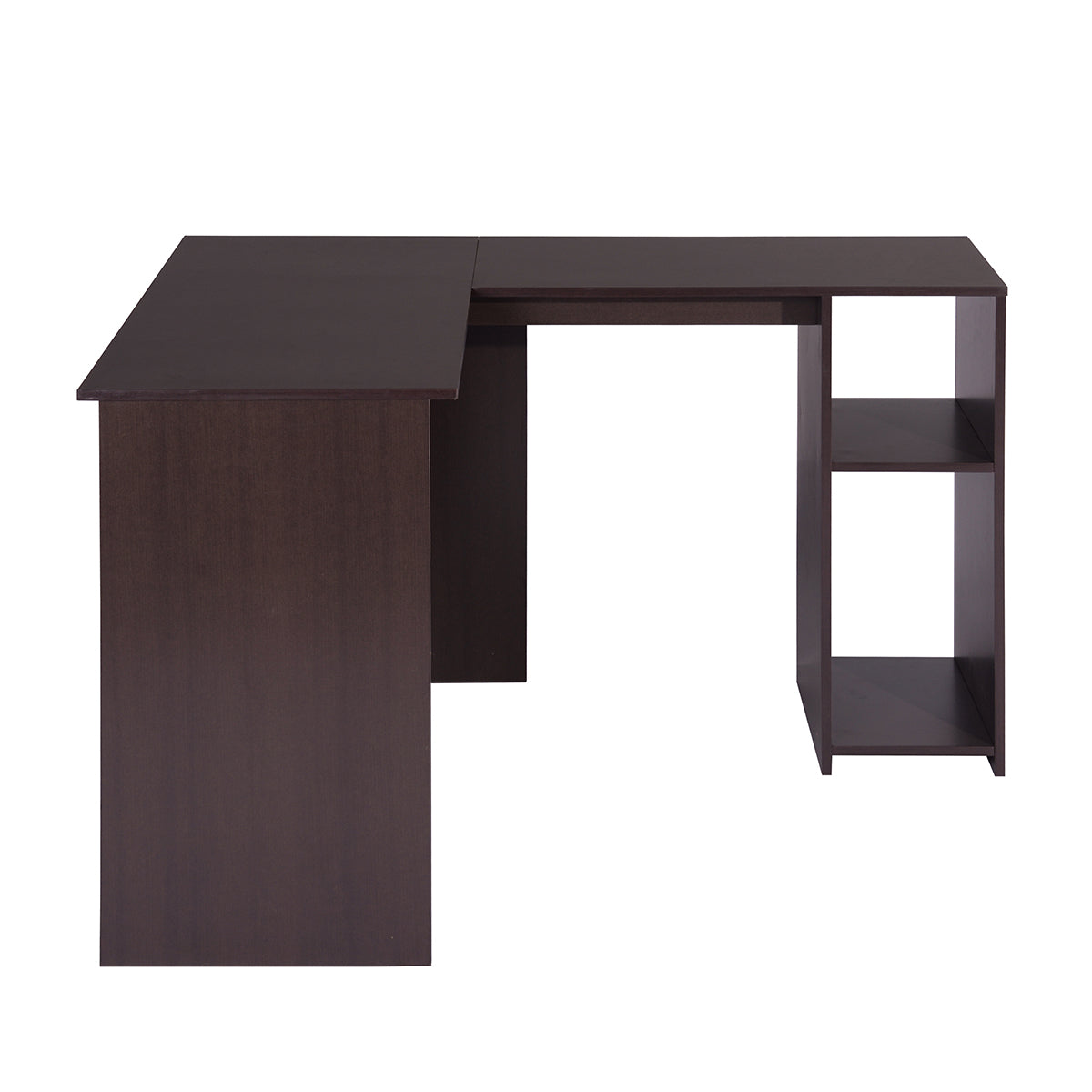 L-Shaped Desk Home Office Corner Table with 2 Shelves Babette