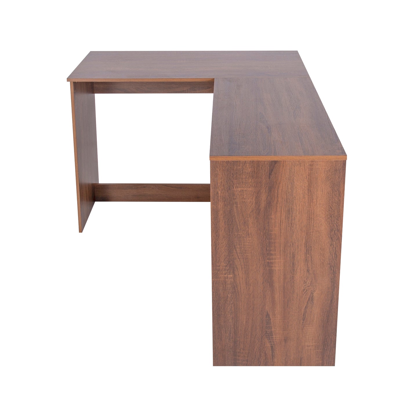 L-Shaped Desk Home Office Corner Table with 2 Shelves Babette