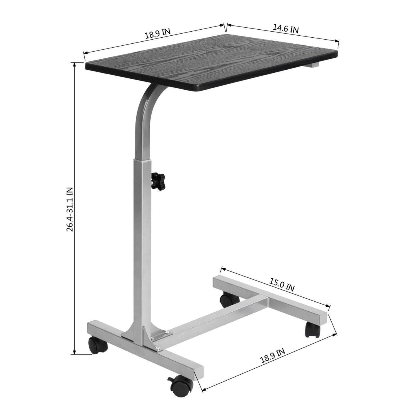 Laptop Table C Side Rolling Table Height Adjustable Bed Bello