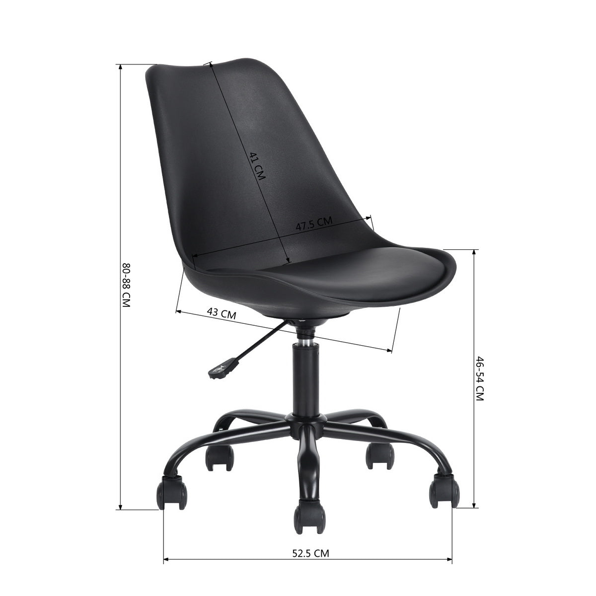 Plastic Upholstered Office Chair Task Chair Adjustable Blokhus