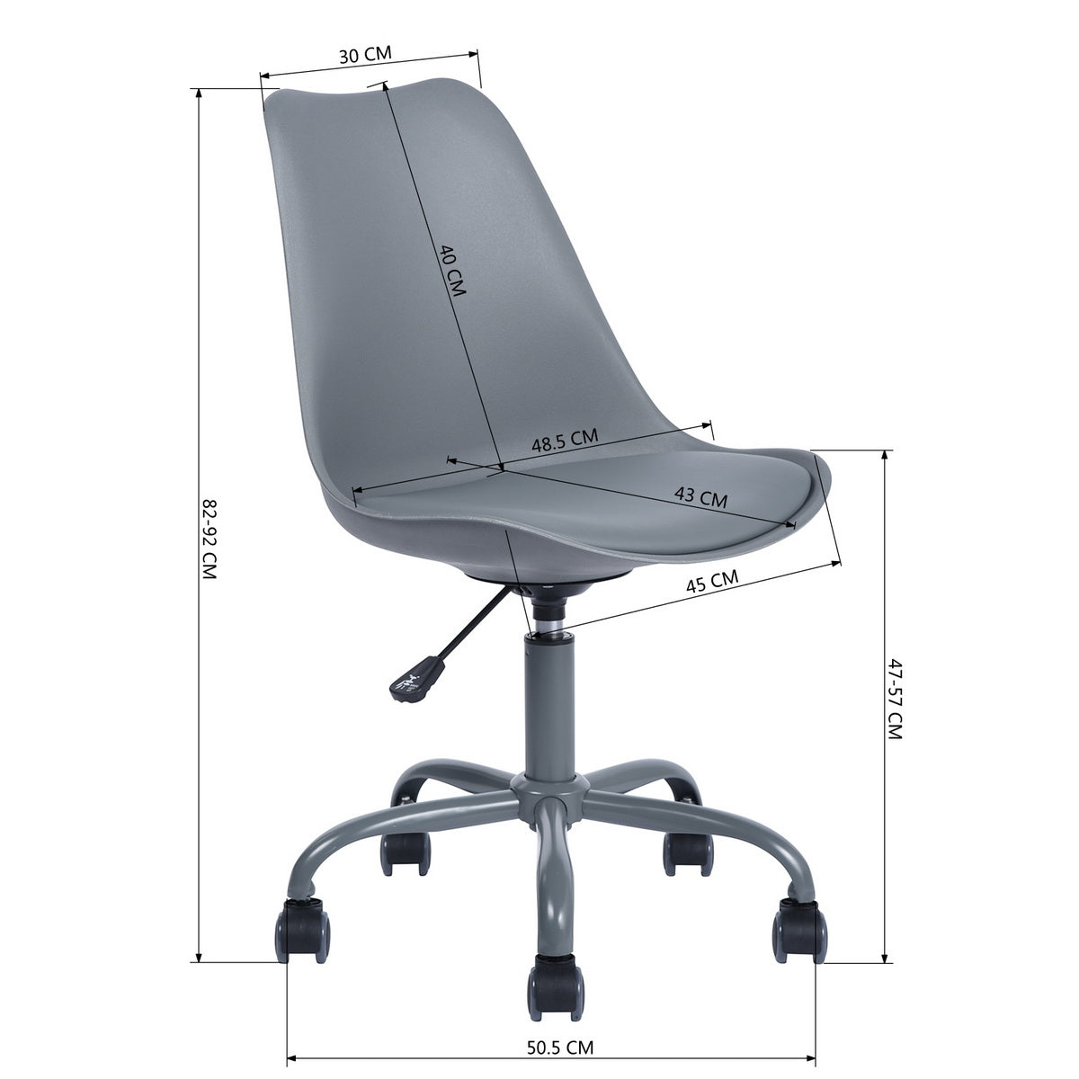 Plastic Upholstered Office Chair Task Chair Adjustable Blokhus