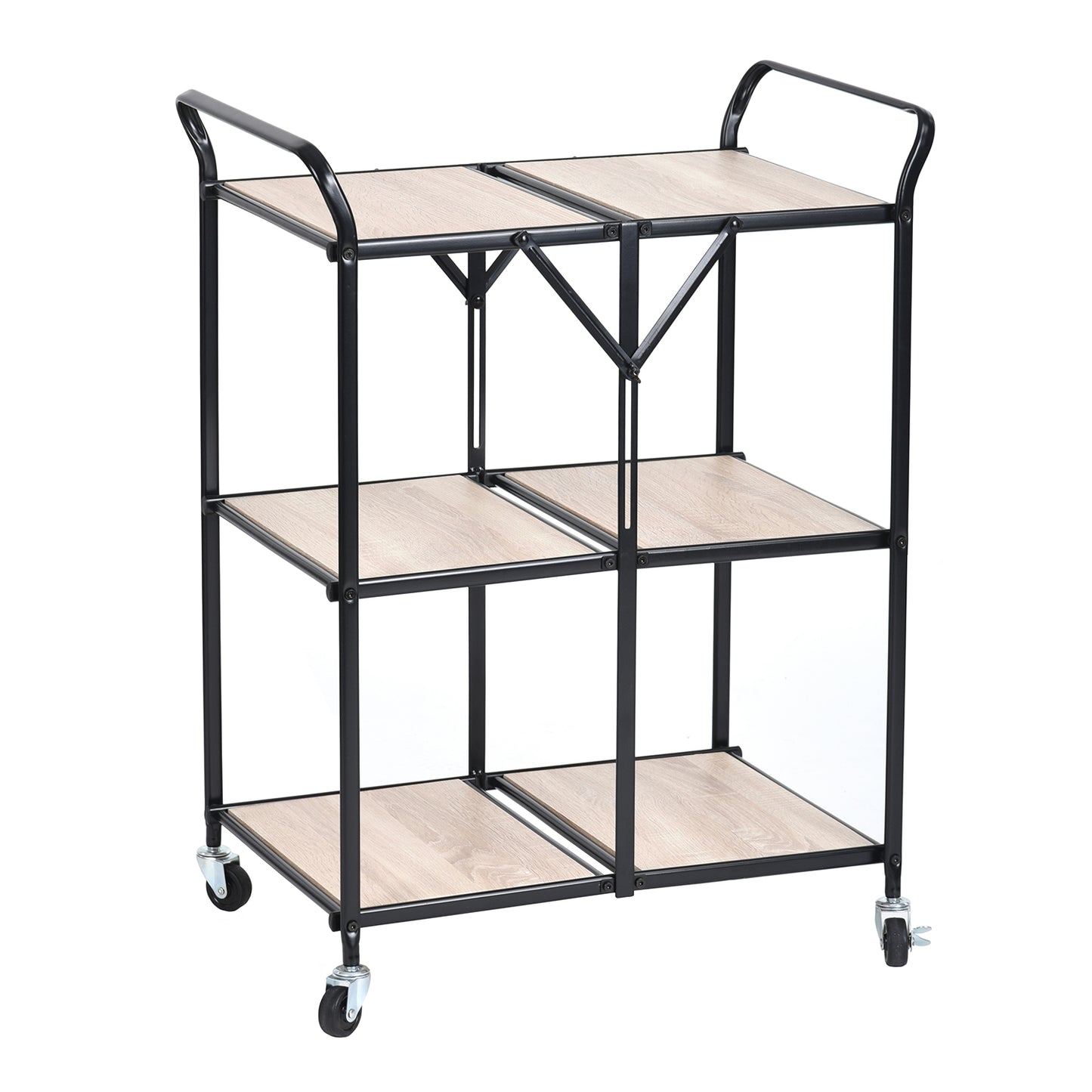 Folding Rolling Kitchen Trolley Serving Cart Bomfim