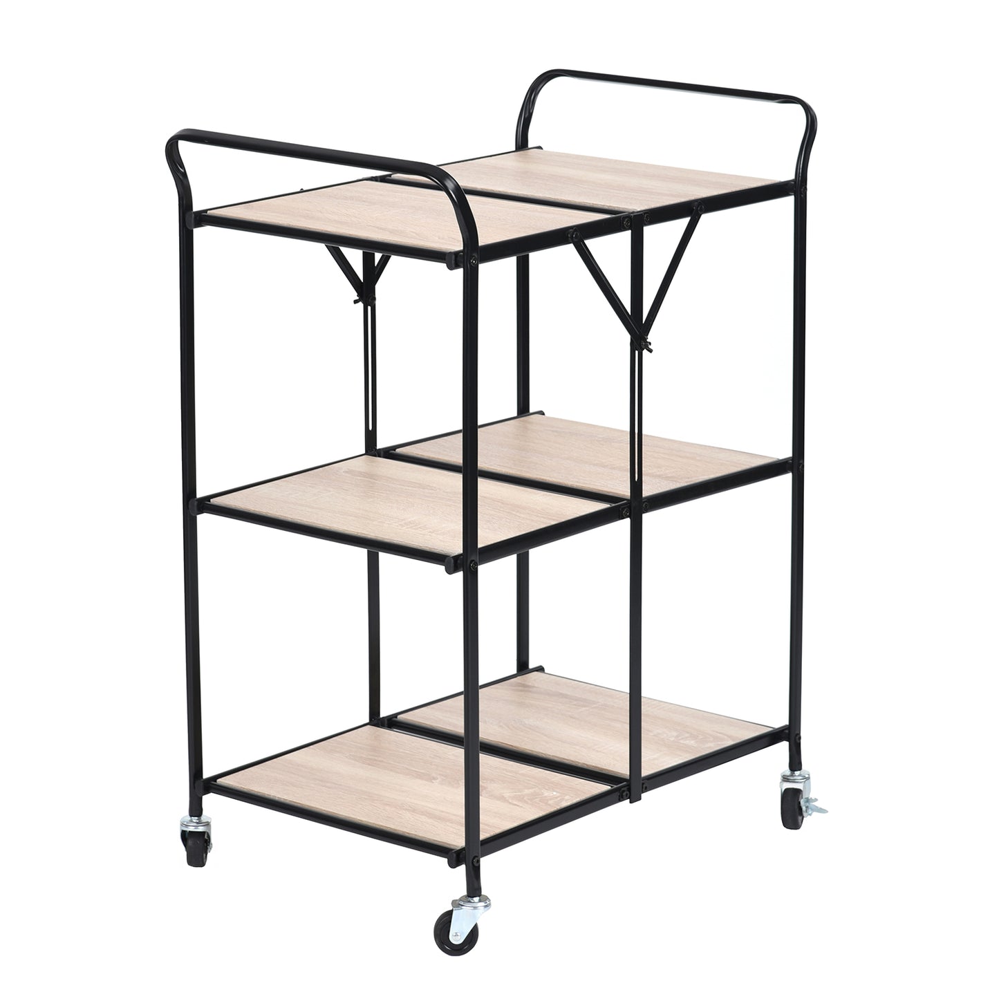 Folding Rolling Kitchen Trolley Serving Cart Bomfim