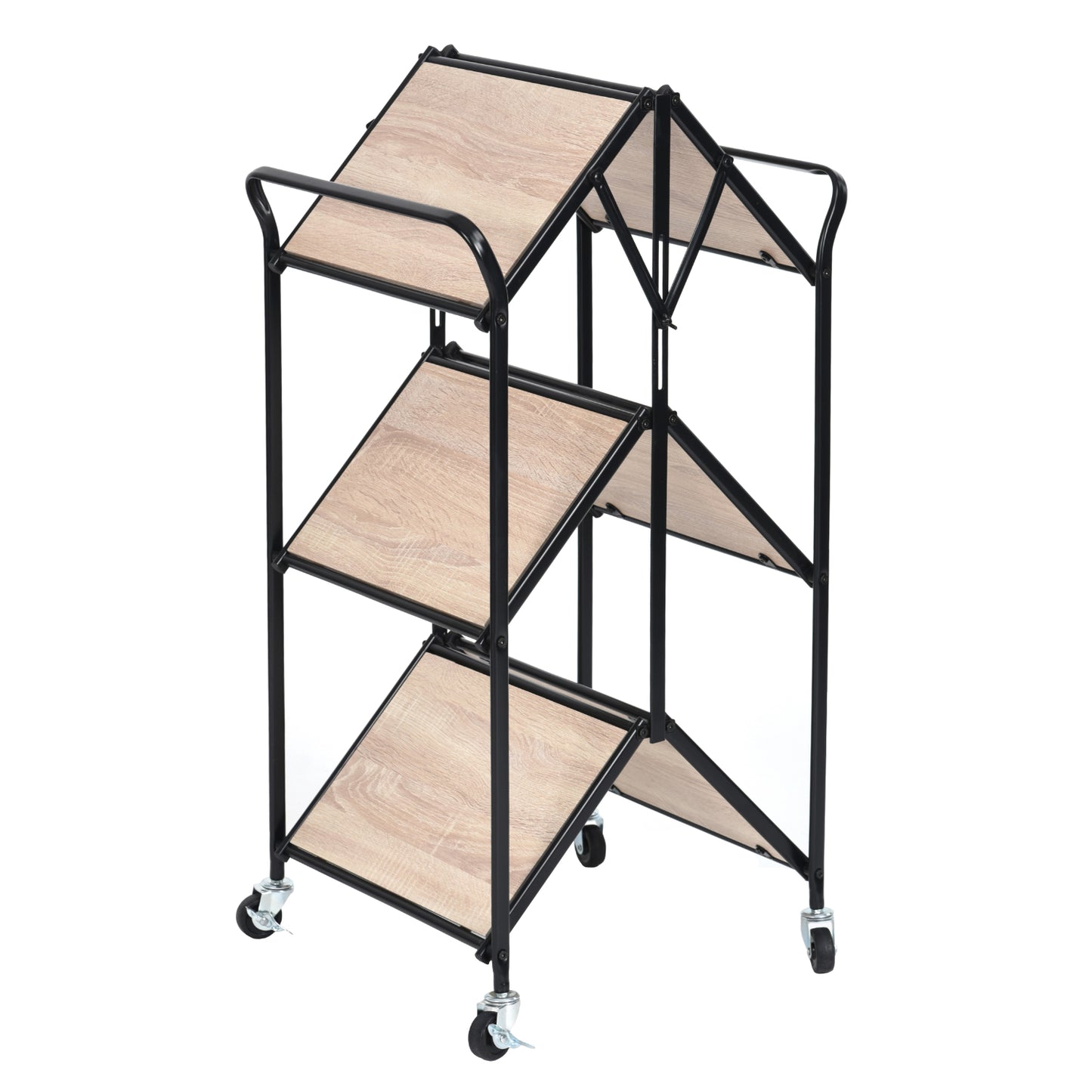 Folding Rolling Kitchen Trolley Serving Cart Bomfim