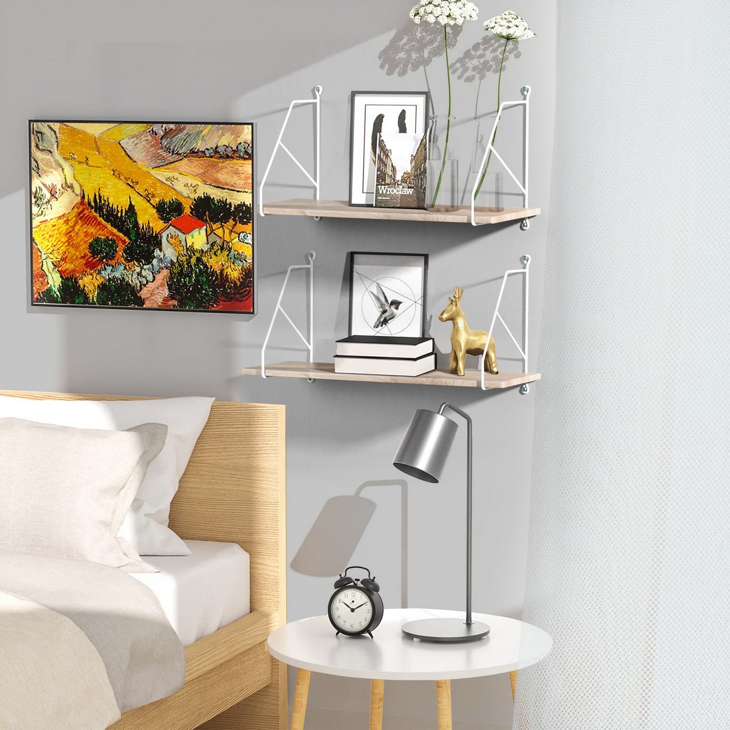 Set of 2 Floating Wall Shelves Decorative Calotta