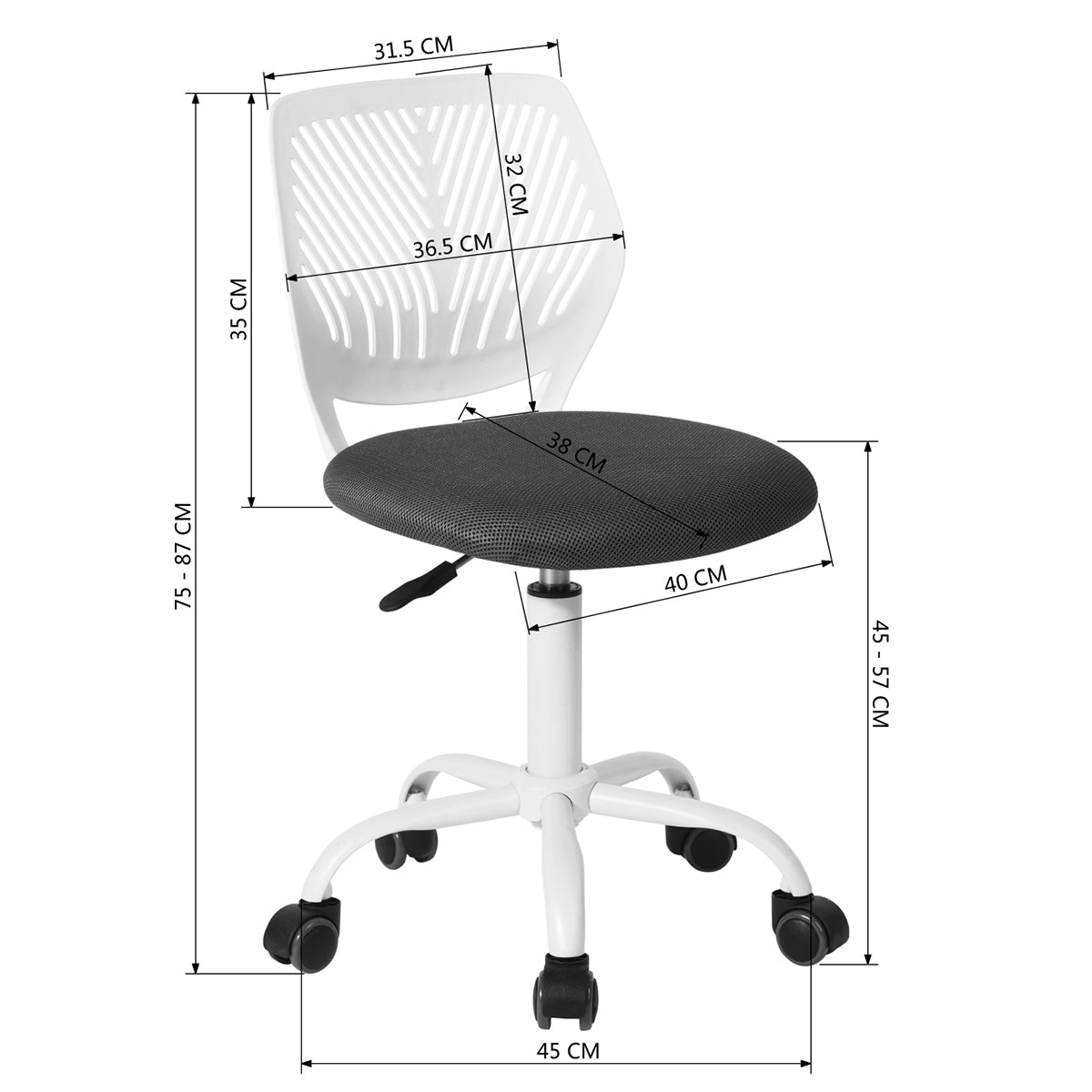 Home Study Chair Modern Home Office Desk Chair Mesh Upholstery Carnation