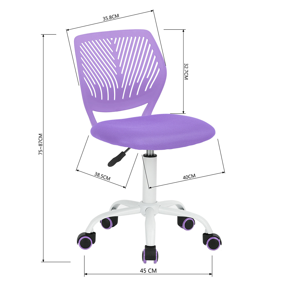 Home Study Chair Modern Home Office Desk Chair Mesh Upholstery Carnation