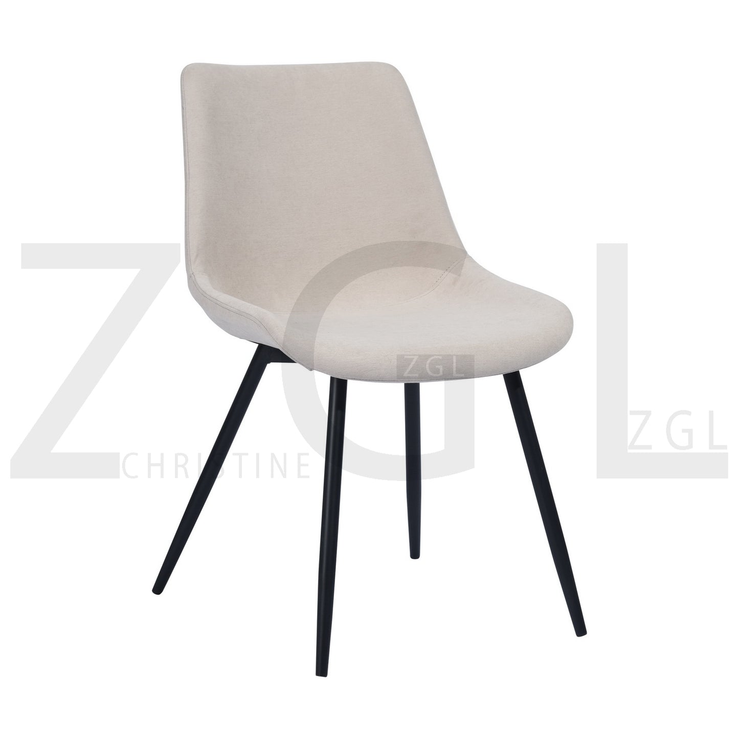 Dining Chairs Fabric Upholstered Metal Legs Casemiro