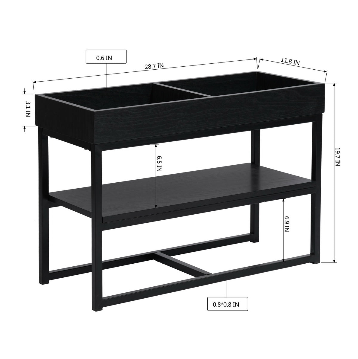 Coffee Table with Tray Shelf Side Table Centella