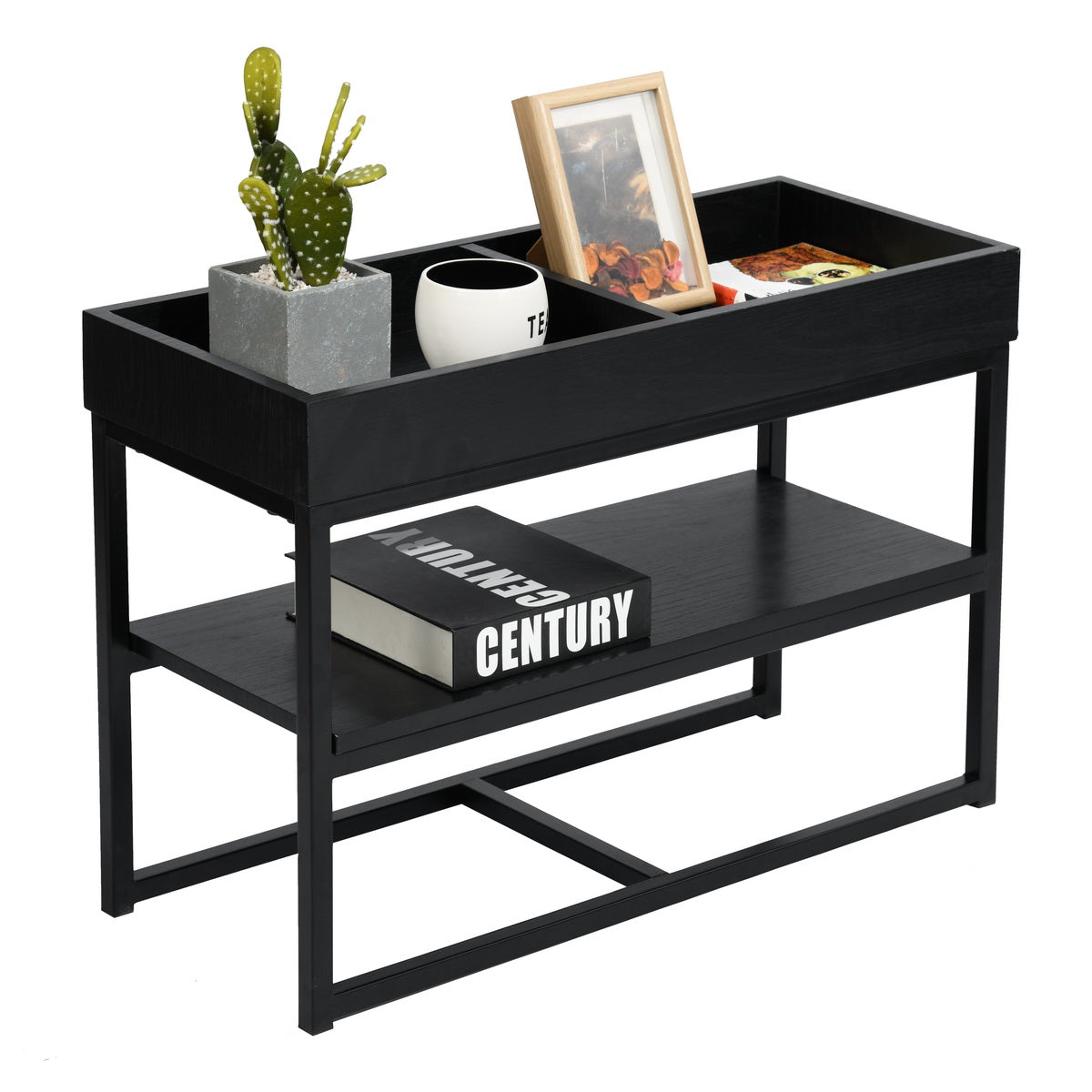 Coffee Table with Tray Shelf Side Table Centella