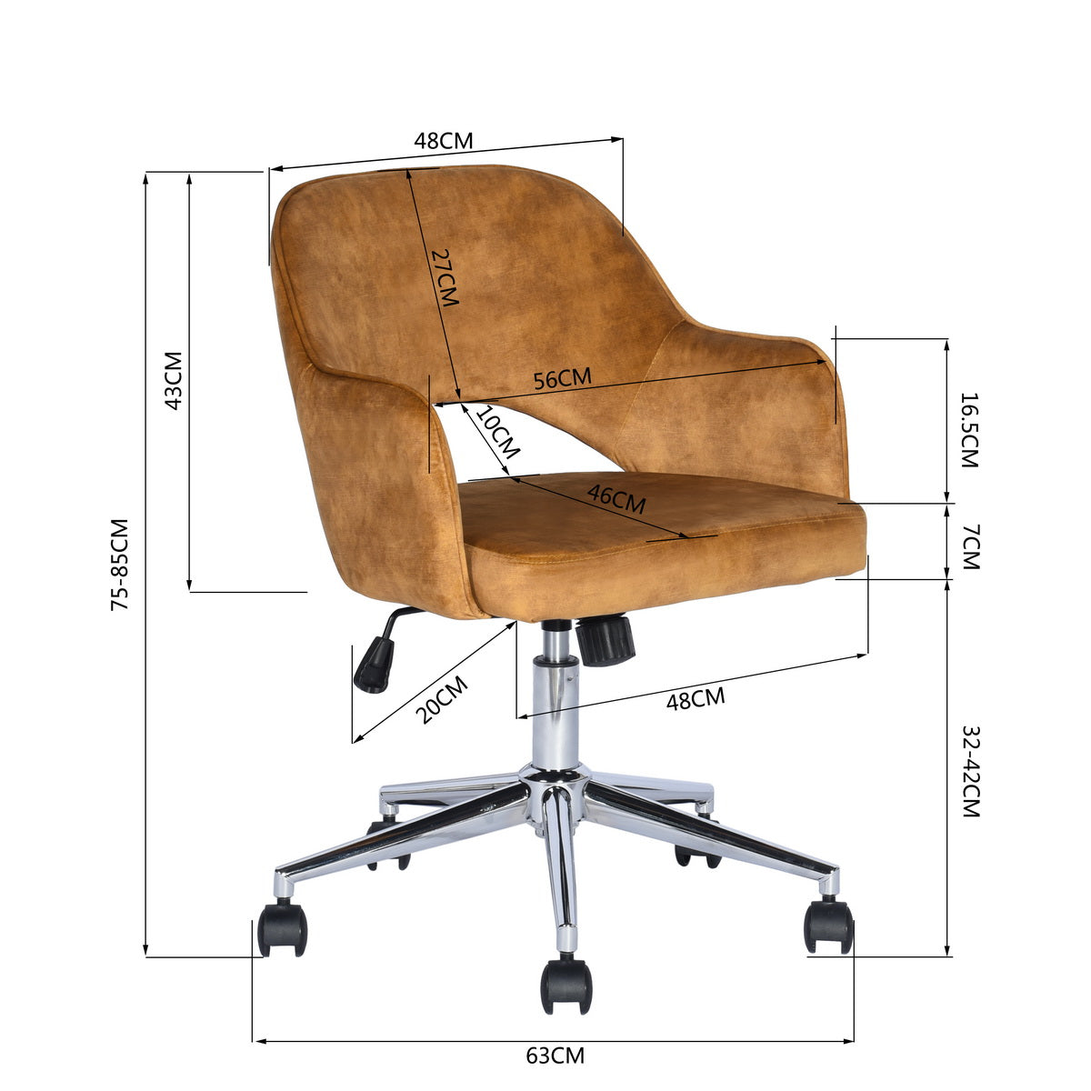 Fabric Upholstered Swivel Ergonomic Home Office Chair Clarkson