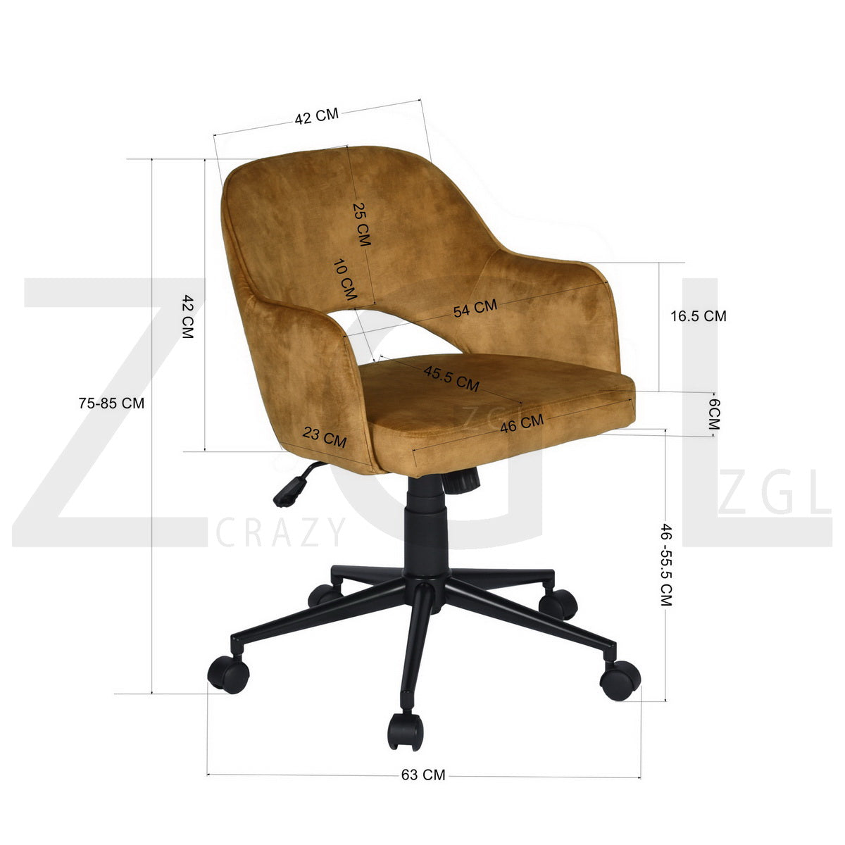 Fabric Upholstered Swivel Ergonomic Home Office Chair Clarkson