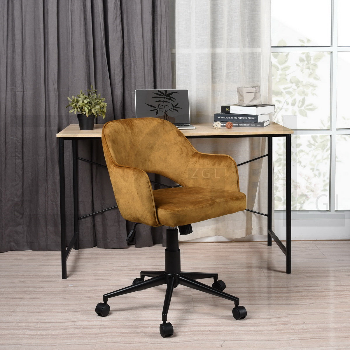 Fabric Upholstered Swivel Ergonomic Home Office Chair Clarkson