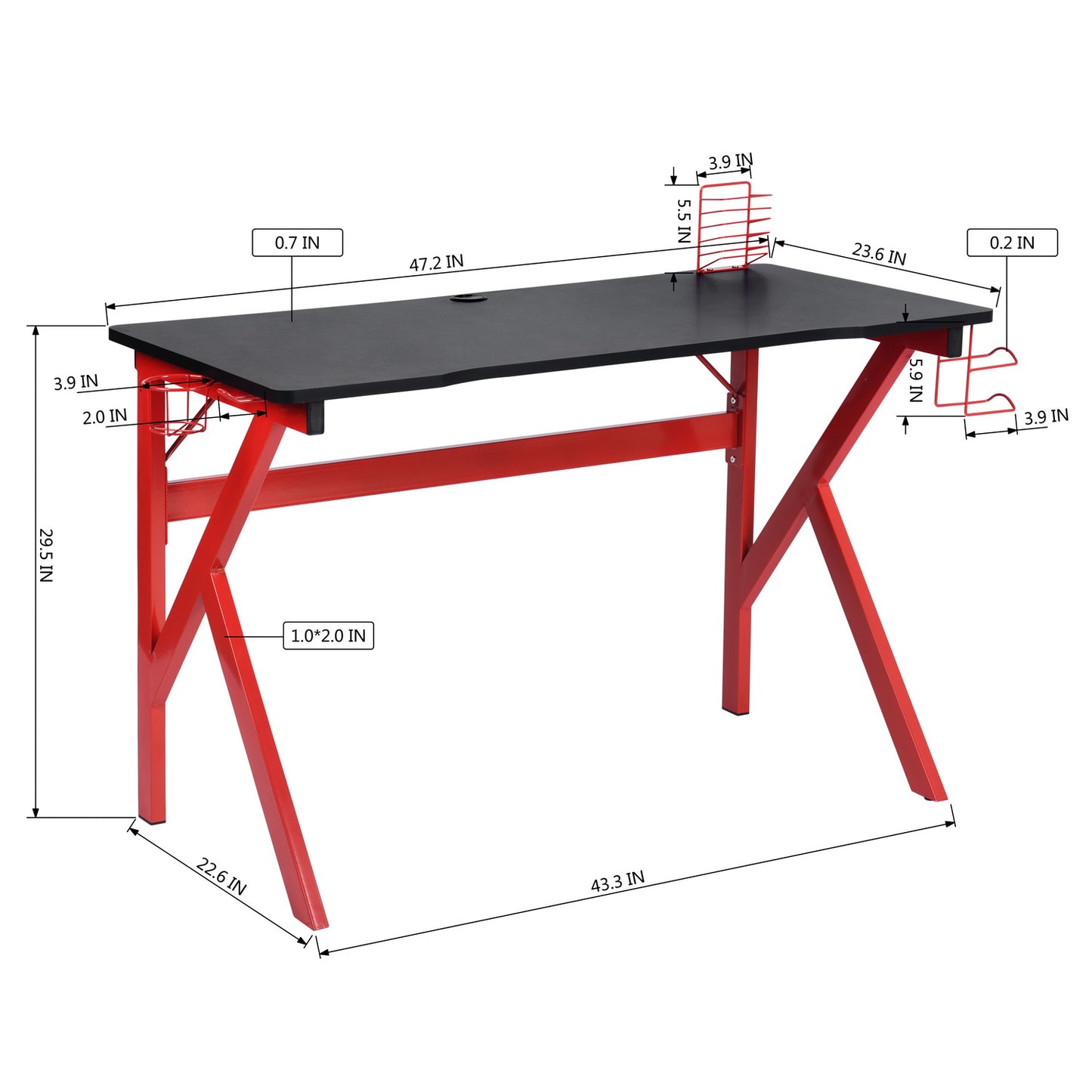 Gaming Desk K Shaped Computer Desk Office Workstation Demirbay