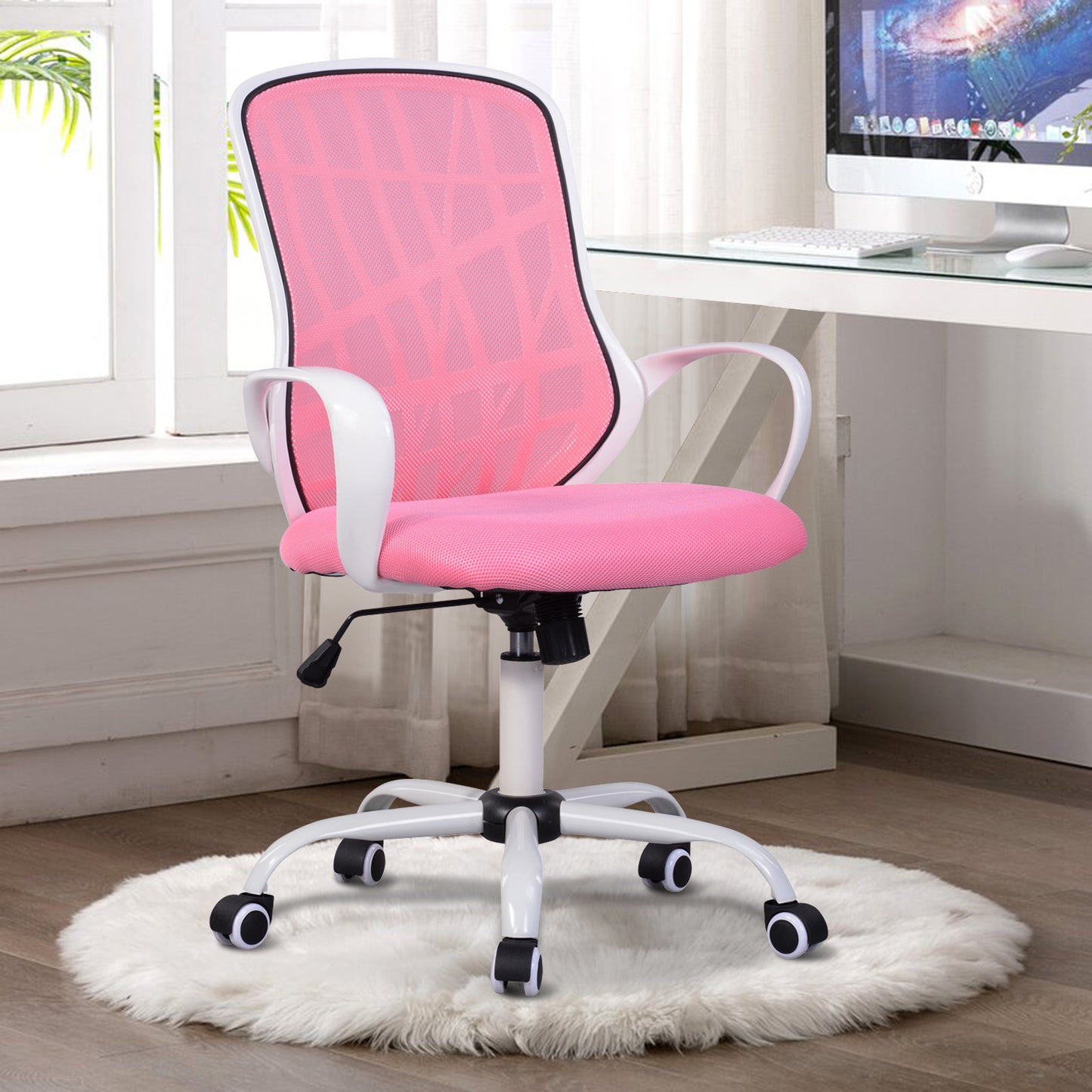 Ergonomic Office Chair Modern Home Office Desk Chair Mesh Upholstery Desert