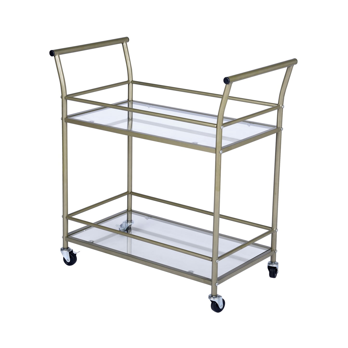 Rolling Glass Kitchen Trolley Serving Cart Don