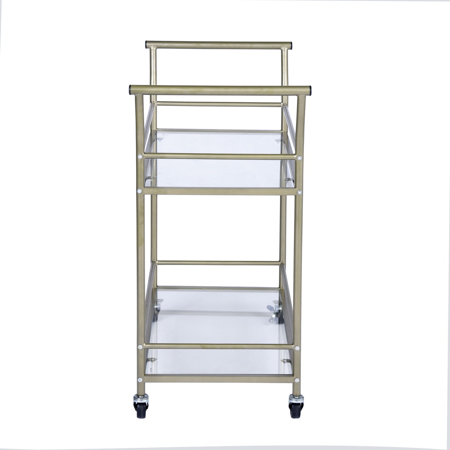 Rolling Glass Kitchen Trolley Serving Cart Don