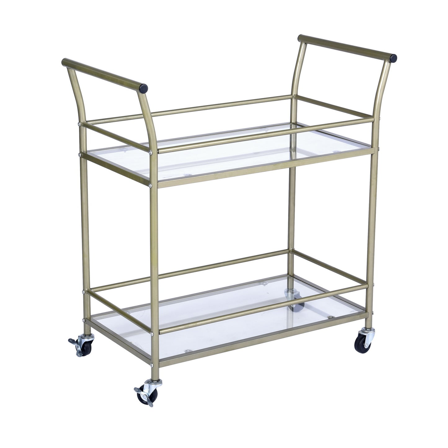 Rolling Glass Kitchen Trolley Serving Cart Don