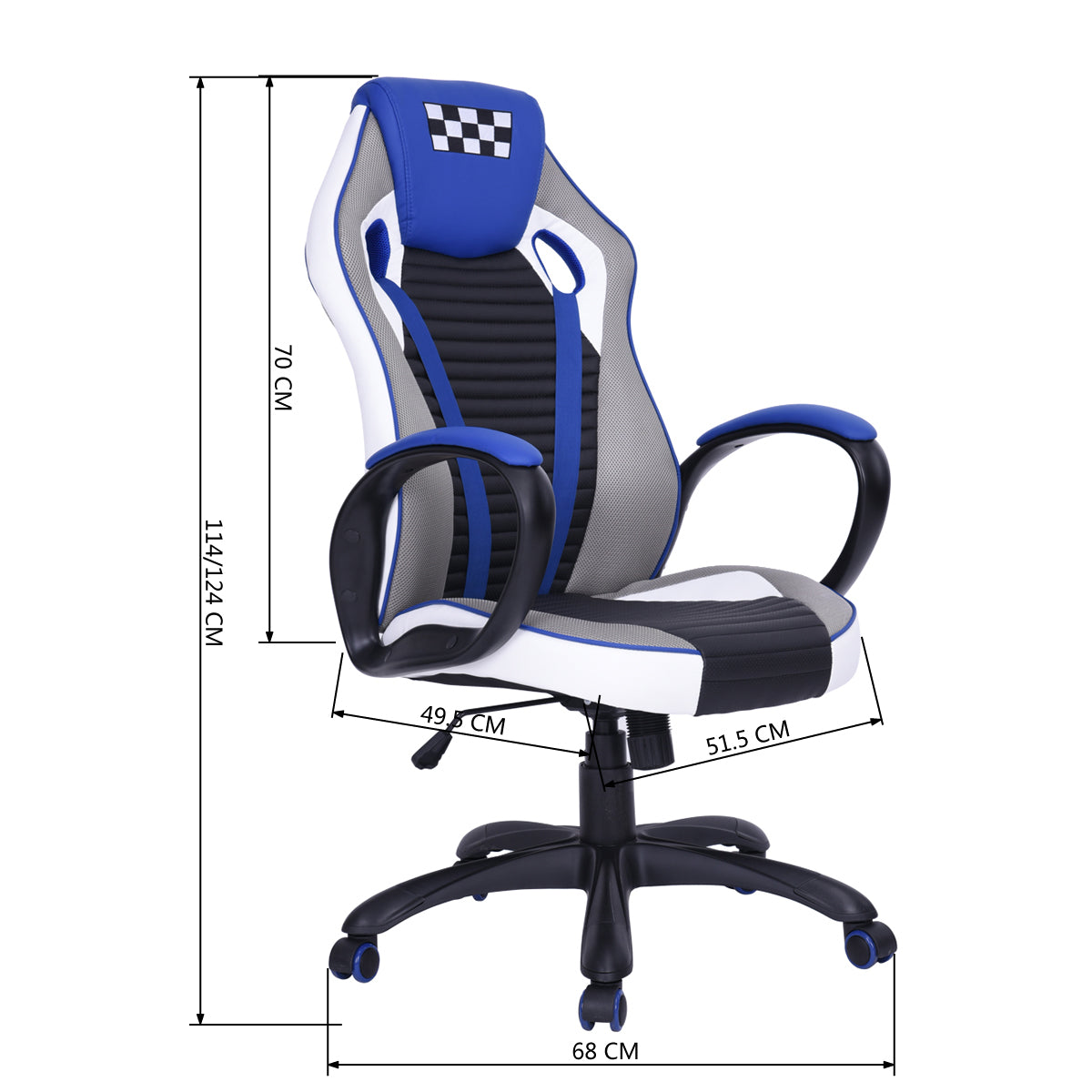 Gaming Chair Racing Office Chair Recliner Swivel Rocker Mesh PU  Eminem