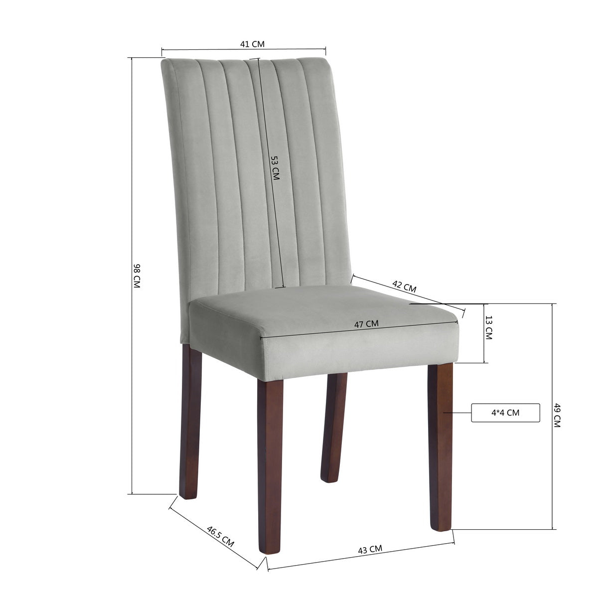 Dining Chairs Velvet Upholstered Wooden Legs Fawn