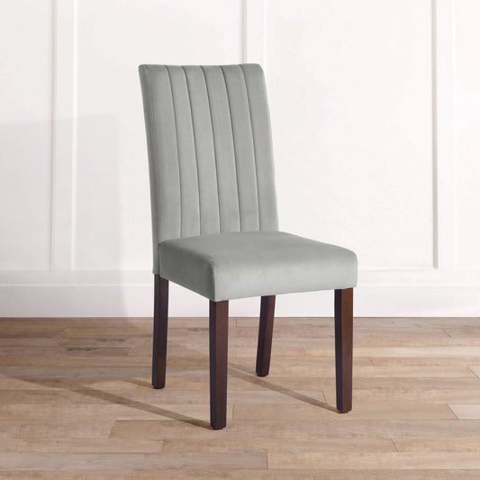 Dining Chairs Velvet Upholstered Wooden Legs Fawn