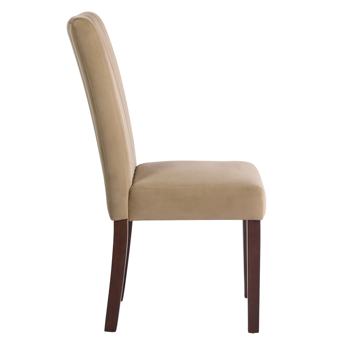 Dining Chairs Velvet Upholstered Wooden Legs Fawn