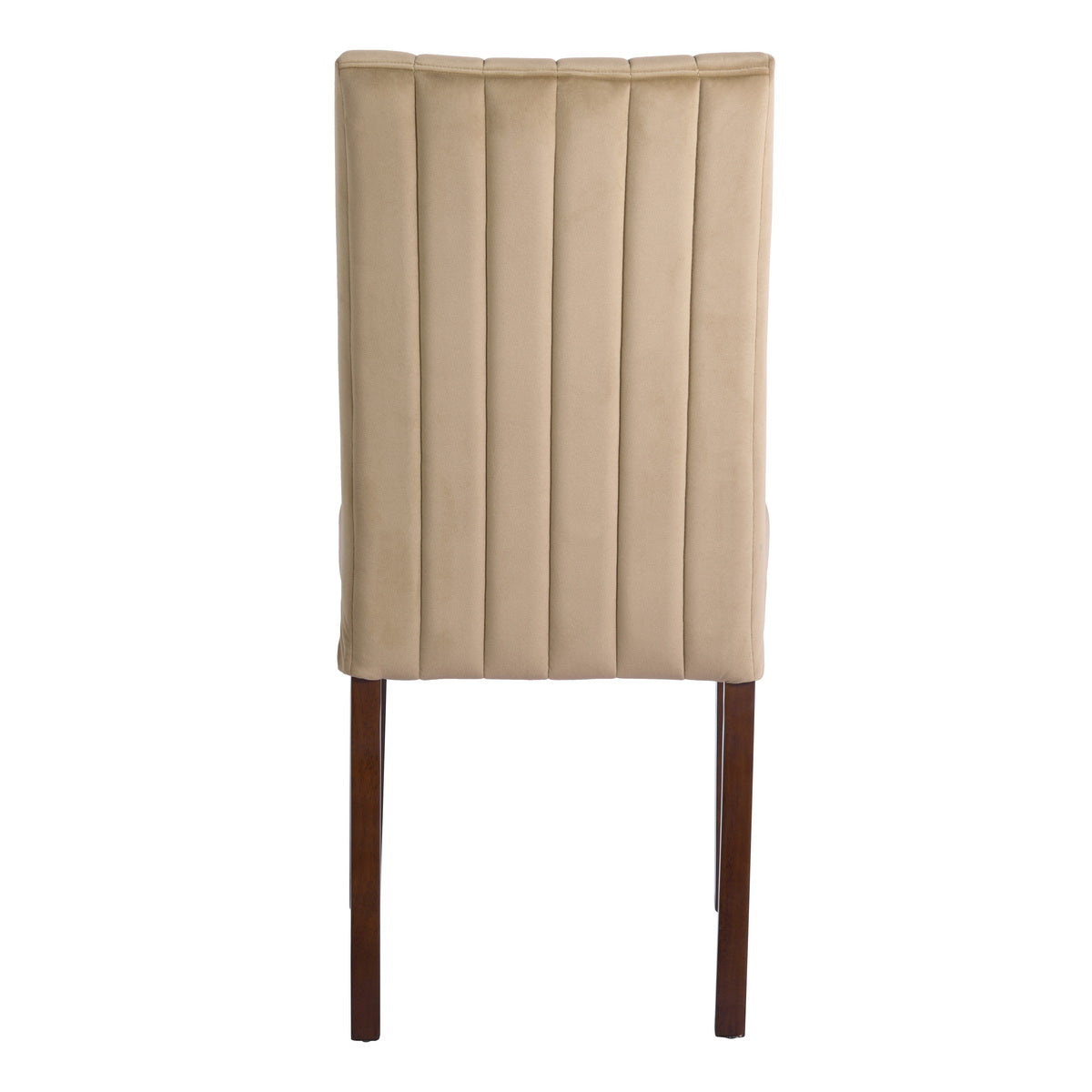 Dining Chairs Velvet Upholstered Wooden Legs Fawn