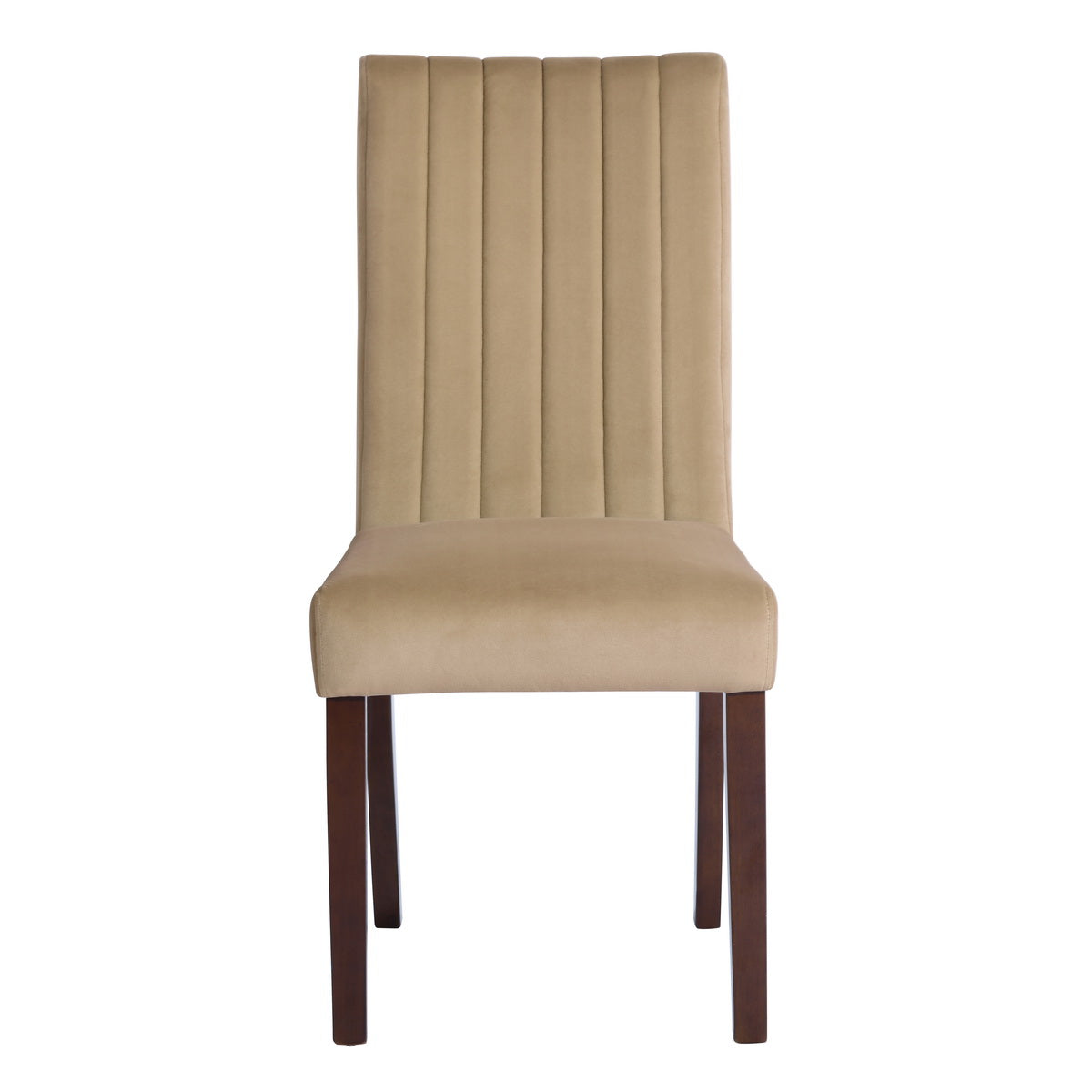 Dining Chairs Velvet Upholstered Wooden Legs Fawn