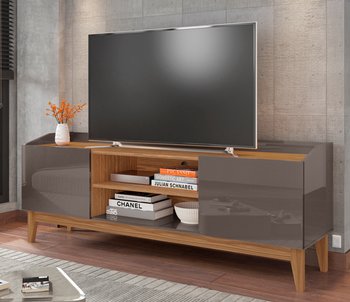 TV Stand Ravena 1,60M Pearl Grey/Noce