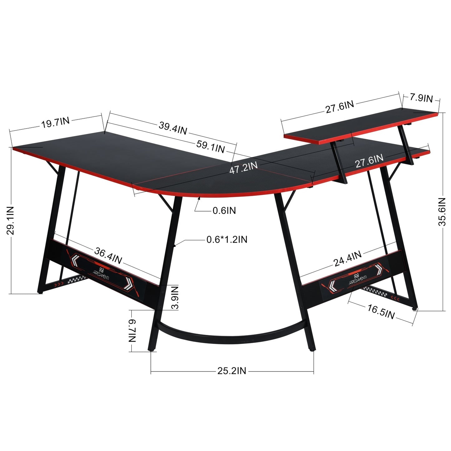 Gaming Desk L Shaped Computer Desk Office Workstation Fila