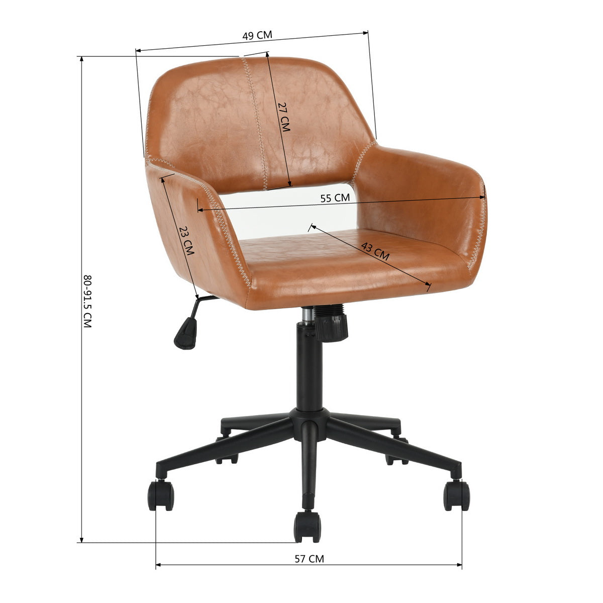 PU Upholstered Swivel Ergonomic Home Office Chair Filius