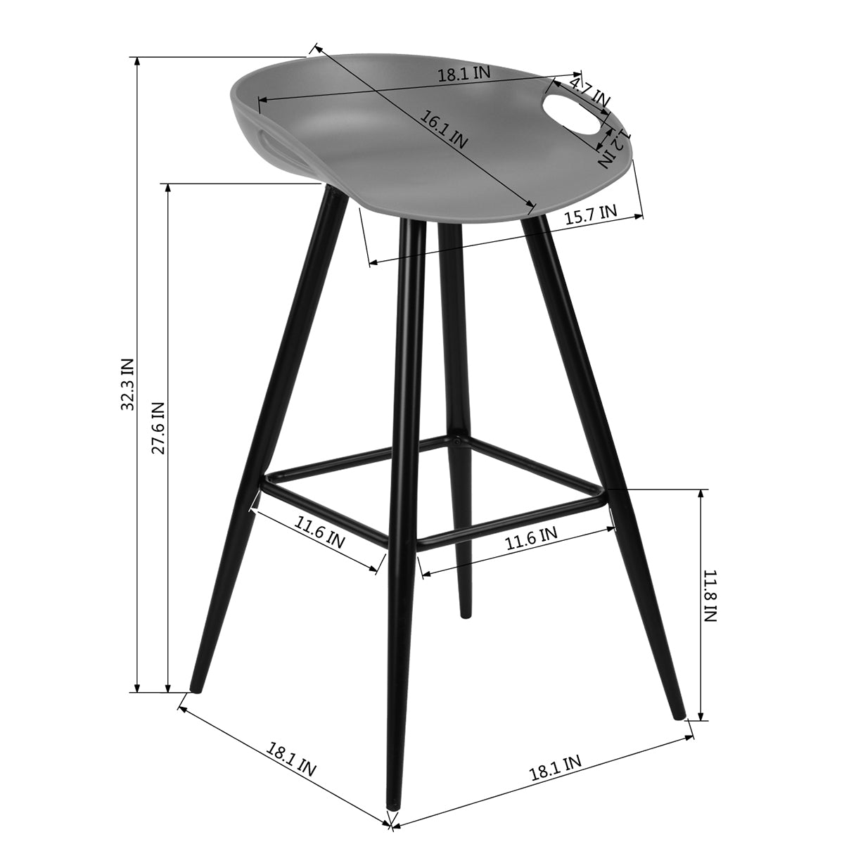 Barstools Plastic Seat Bar Stools Fiyan