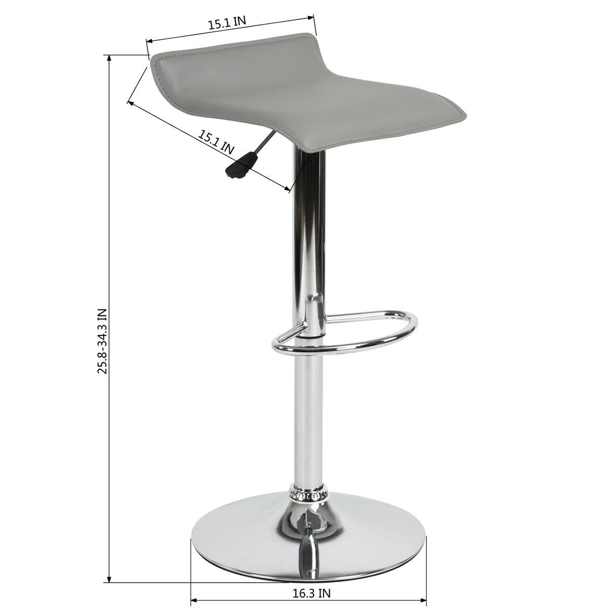 Barstools PVC Seat Swivel Height Adjustable Bar Stools Flanagan