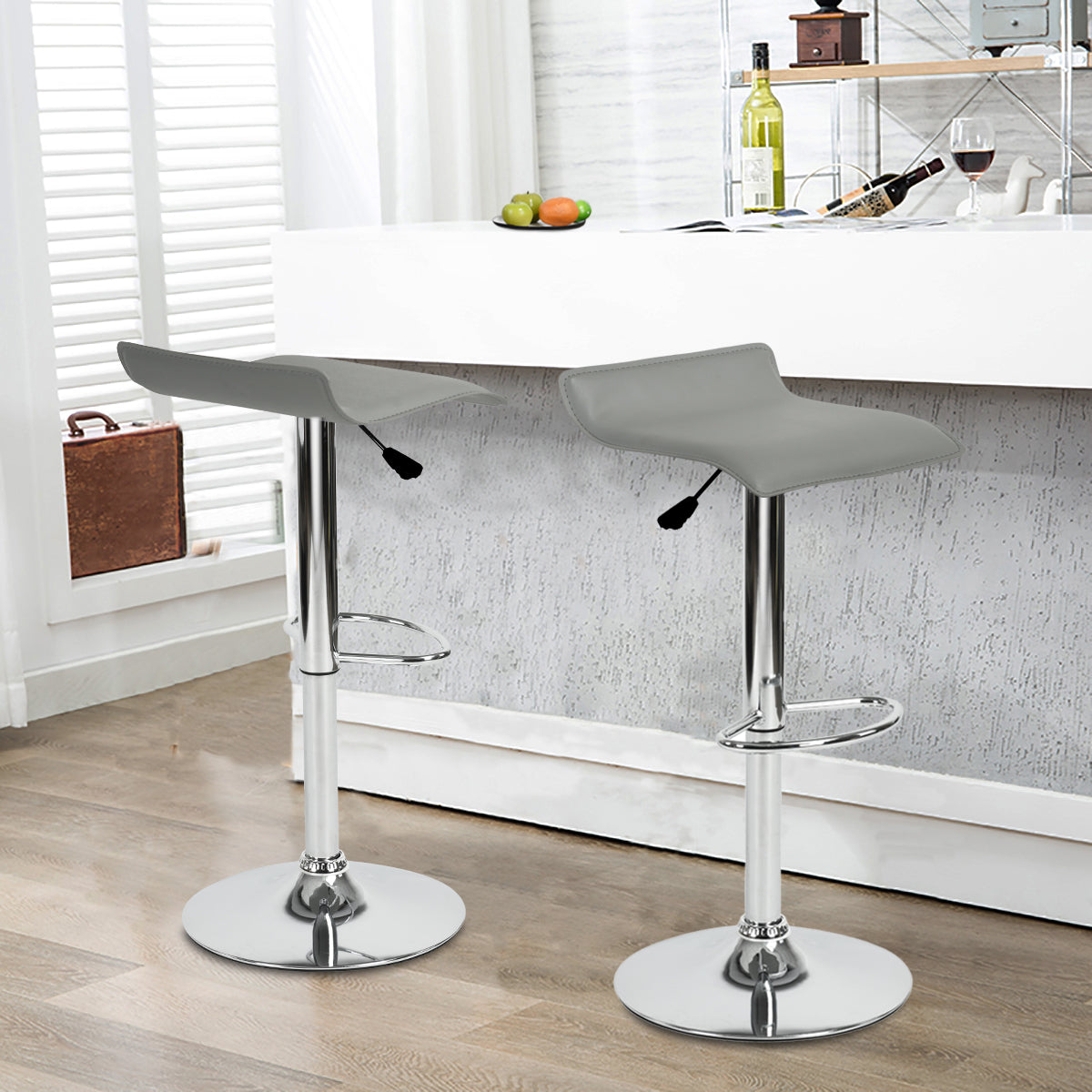 Barstools PVC Seat Swivel Height Adjustable Bar Stools Flanagan