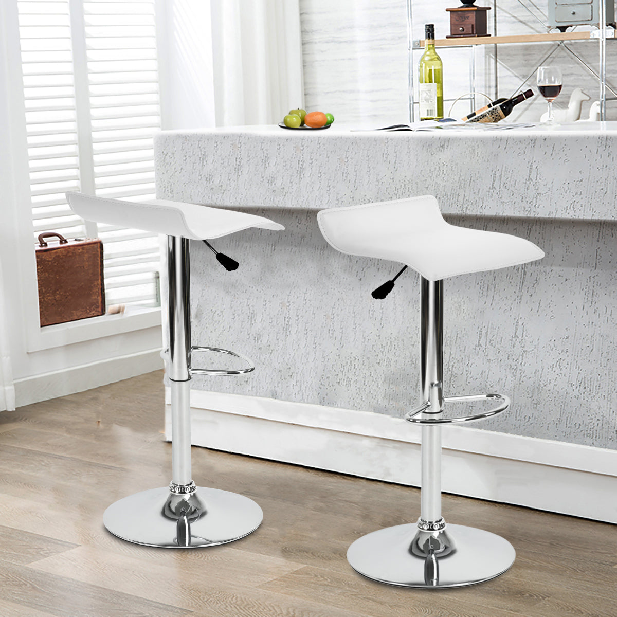 Barstools PVC Seat Swivel Height Adjustable Bar Stools Flanagan